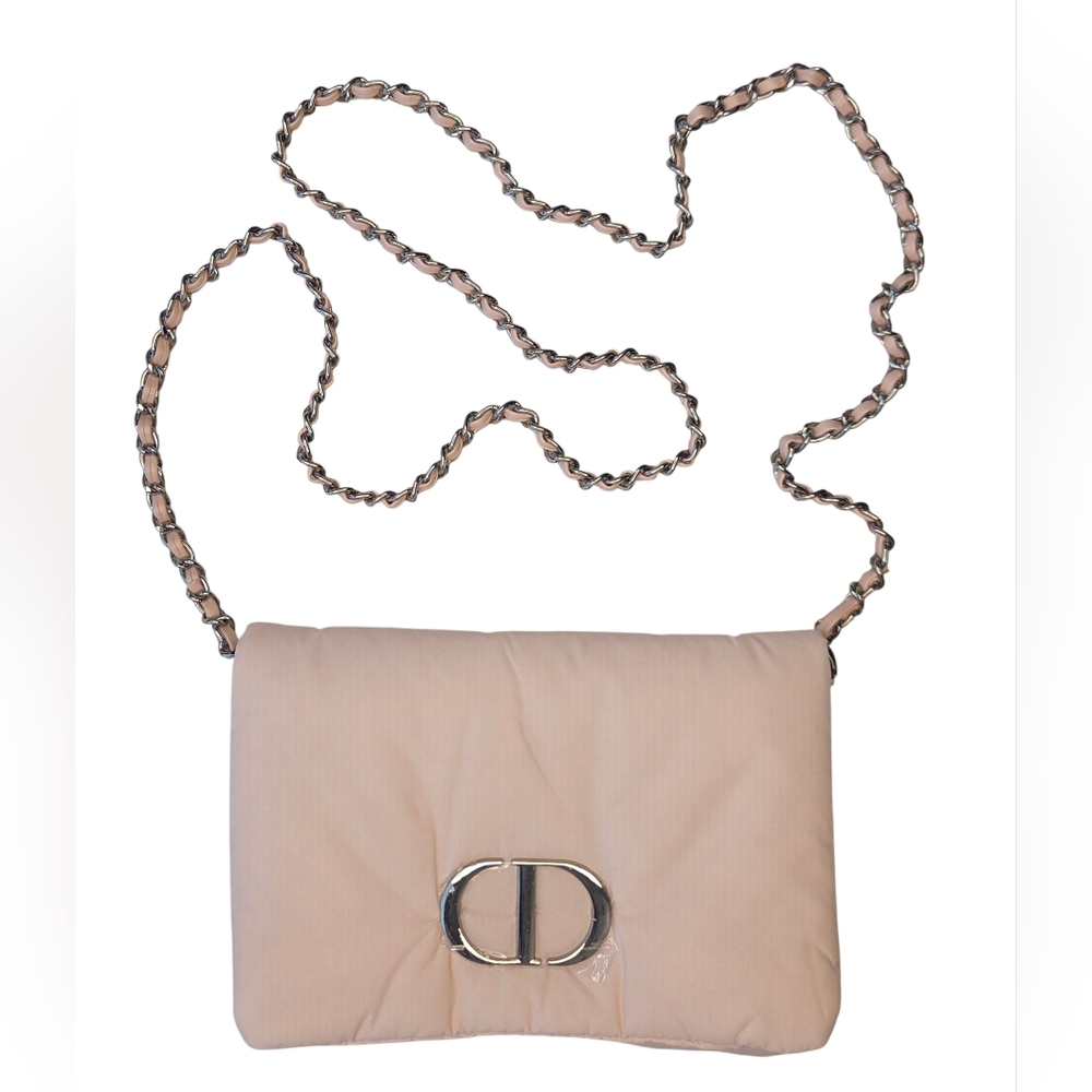 Dior Pink Puffy Logo Clutch/Crossbody/Makeup Bag